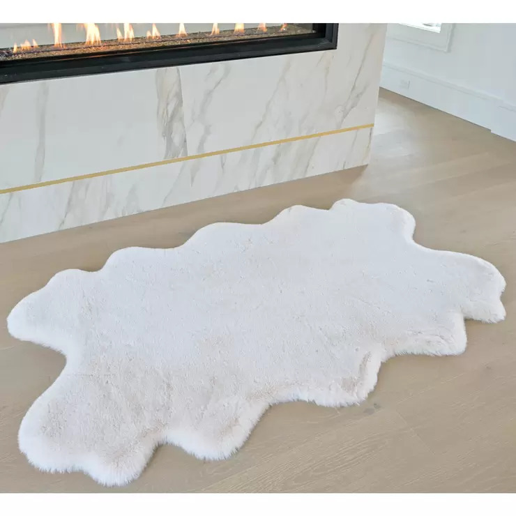 Mon Chateau Faux Fur Quad Rug, in 2 Colours offer at Costco