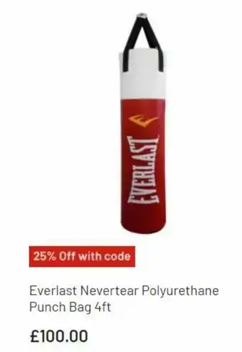 Argos Everlast Nevertear Polyurethane Punch Bag 4ft offer