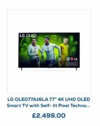 Euronics LG 4K UHD OLED Smart Tv with Self- lit Pixel Technology offer