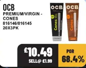 Ocb premium/virgin cones