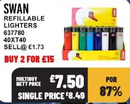 Bestway Swan refillable lighters offer