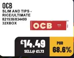 Bestway Ocb slim and tips - rice/ultimate offer