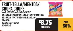 Bestway Fruit-tella/Mentos/Chupa Chups offer