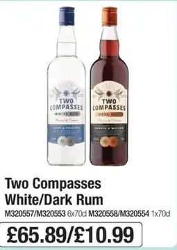 Booker Wholesale Two Compasses White/Dark Rum offer