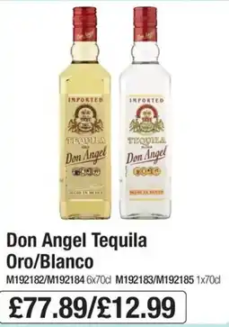 Booker Wholesale Don Angel Tequila Oro/Blanco offer