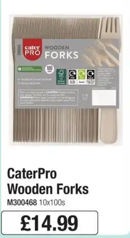 Booker Wholesale CaterPro wooden forks offer