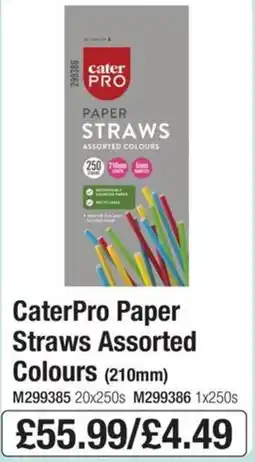 Booker Wholesale Caterpro paper straws assorted colours offer