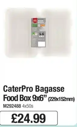 Booker Wholesale CaterPro Bagasse Food Box offer