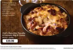 Booker Wholesale Chef's Menu Brie, Pancetta & Cranberry Mac & Cheese offer