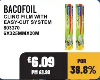 Bacofoil cling film with easy-cut system