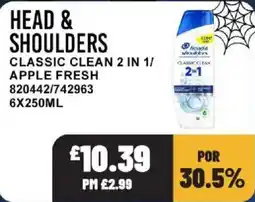 Bestway Head & Shoulders classic clean 2 in 1 apple fresh offer