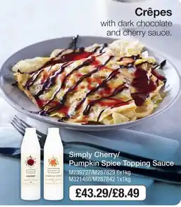 Booker Wholesale Simply Cherry/Pumpkin Spice Topping Sauce offer