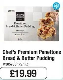 Booker Wholesale Chef's Premium Panettone Bread & Butter Pudding offer
