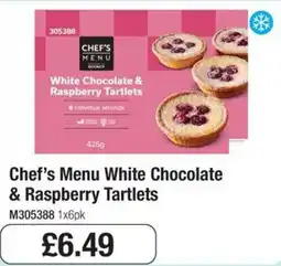 Booker Wholesale Chef's Menu White Chocolate & Raspberry Tartlets offer