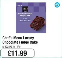 Booker Wholesale Chef's Menu Luxury Chocolate Fudge Cake offer