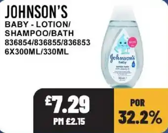 Bestway Johnson's baby lotion/shampoo/bath offer