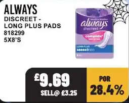 Bestway Always discreet long plus pads offer