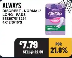 Bestway Always discreet normal long pads offer