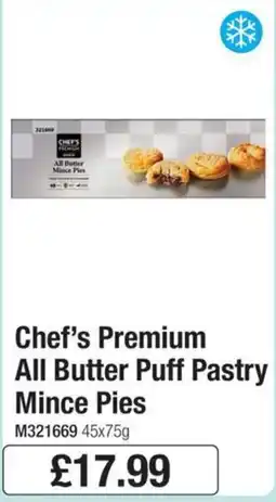 Booker Wholesale Chef's Premium All Butter Puff Pastry Mince Pies offer