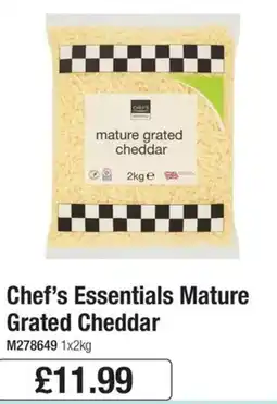 Booker Wholesale Chef's Essentials Mature Grated Cheddar offer