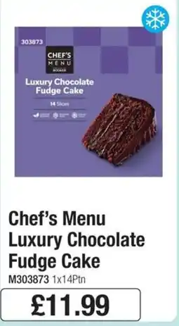 Booker Wholesale Chef's Menu Luxury Chocolate Fudge Cake offer