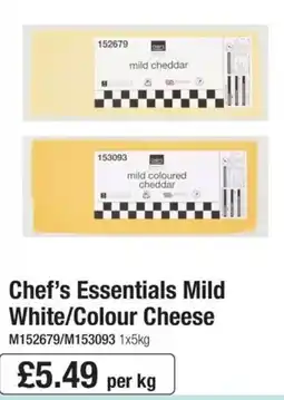Booker Wholesale Chef's Essentials Mild White/Colour Cheese offer