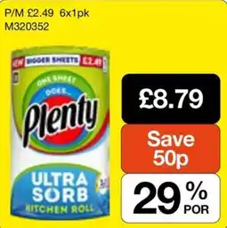 Booker Wholesale Plenty ultra sorb kitchen roll offer