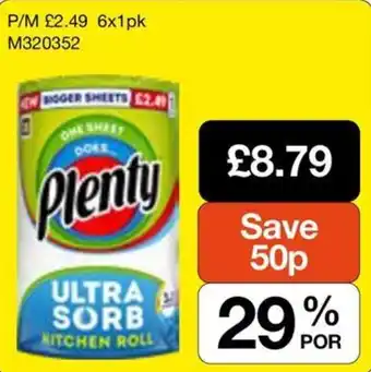 Plenty ultra sorb kitchen roll