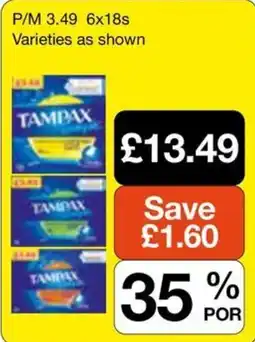Booker Wholesale Tampax offer