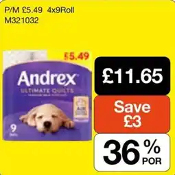 Booker Wholesale Andrex ultimate quilts offer