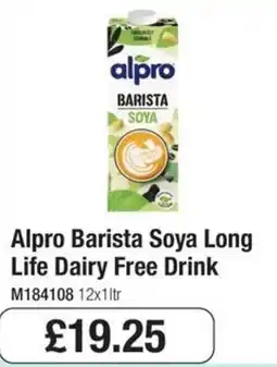 Booker Wholesale Alpro barista soya long life dairy free drink offer