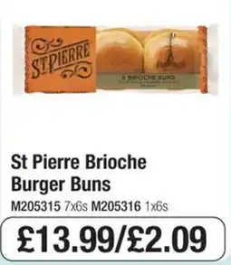 Booker Wholesale St Pierre brioche burger buns offer