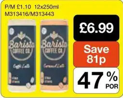 Booker Wholesale Barista coffee co. Caffè Latte offer