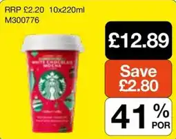 Booker Wholesale Starbucks white chocolate mocha offer