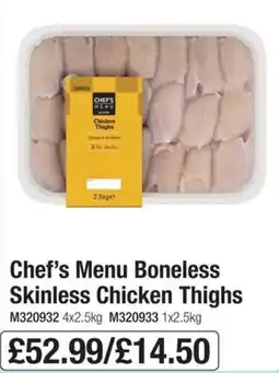 Booker Wholesale Chef's Menu Boneless Skinless Chicken Thighs offer