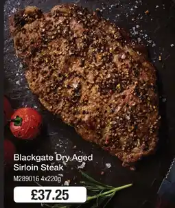 Booker Wholesale Blackgate dry aged sirloin steak offer