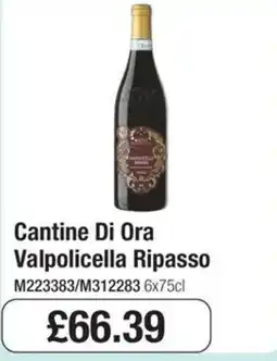 Booker Wholesale Cantine Di Ora Valpolicella Ripasso offer