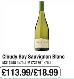 Booker Wholesale Cloudy Bay Sauvignon Blanc offer