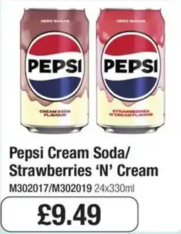 Booker Wholesale Pepsi cream soda/strawberries 'n' cream offer