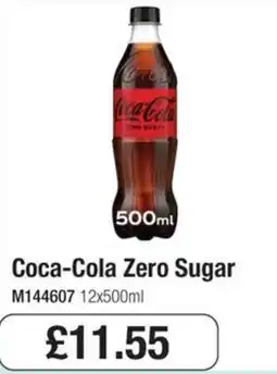 Booker Wholesale Coca-Cola zero sugar offer