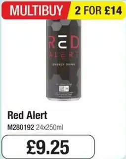 Booker Wholesale Red Alert Energy Drink offer
