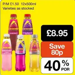 Booker Wholesale Lakeland fruit drinks offer