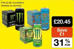 Booker Wholesale Monster energy drink offer