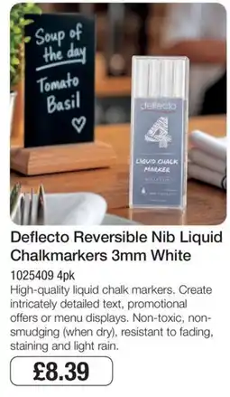 Booker Wholesale Deflecto reversible nib liquid chalkmarkers white offer