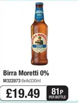 Booker Wholesale Birra Moretti 0% offer