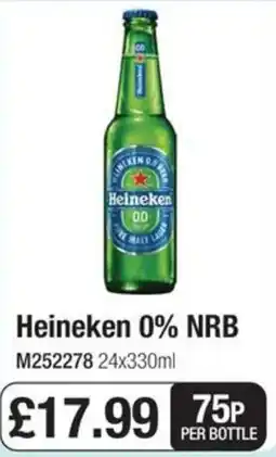Booker Wholesale Heineken 0% NRB offer