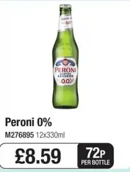 Booker Wholesale Peroni 0% offer
