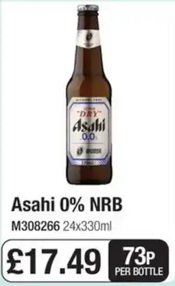 Booker Wholesale Asahi 0% NRB offer
