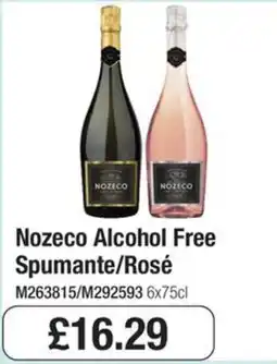 Booker Wholesale Nozeco alcohol free spumante/rosé offer