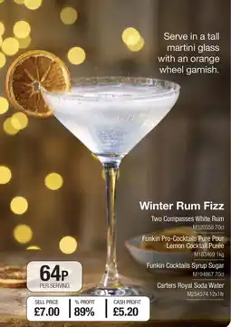 Booker Wholesale Winter Rum Fizz offer
